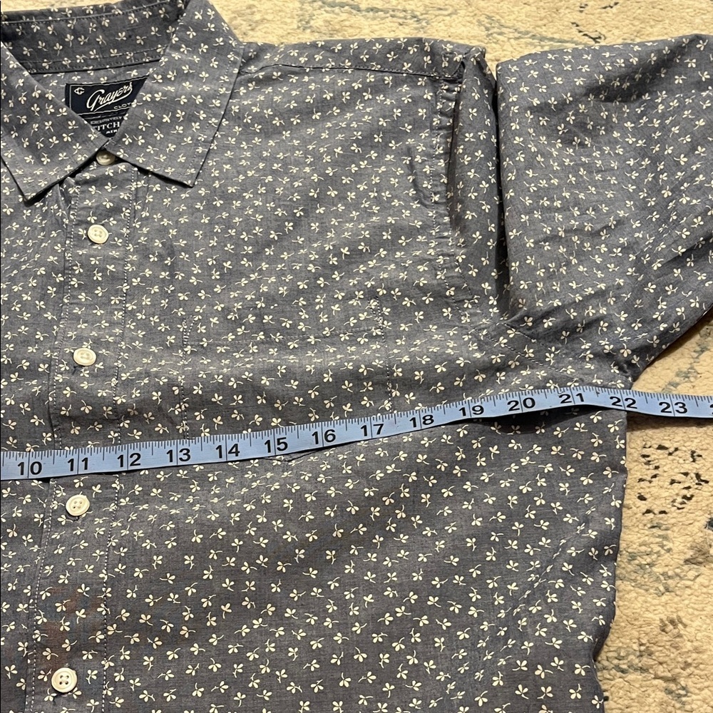 Grayers Dark Blue Patterned Button Down Shirt - image 8